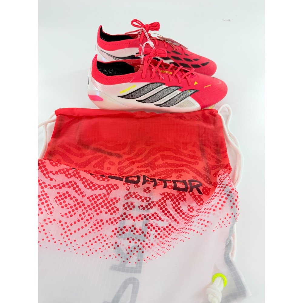Adidas Predator 26 Elite FG Cleats ‘Lucid Red Black White’ JS0433 Men’s Size 9.5